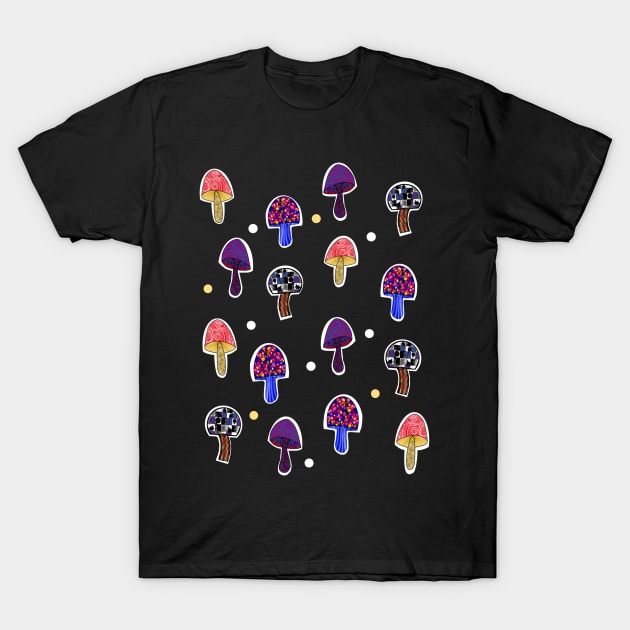 Mushrooms in Wonderland pt 2 T-Shirt by Orchid's Art